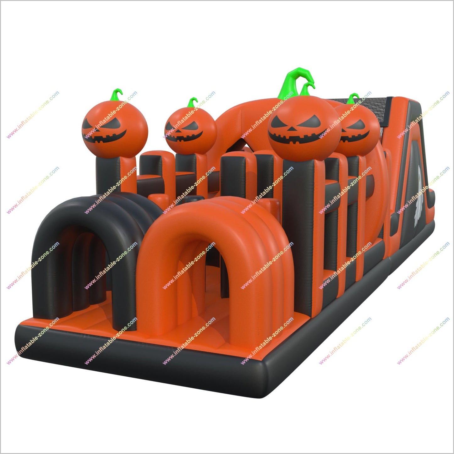 Halloween Obstacle Course Bounce House Inflatable Theme Park Spooky Pumpkin Inflatable Assault Course Adults