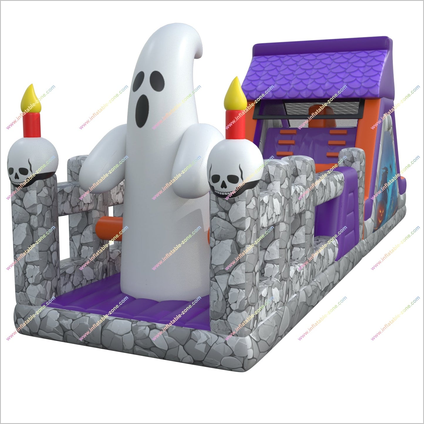 Purchase Inflatable Obstacle Course Friendly Ghost Halloween Party Near Me Inflatable Assault Course For Hire
