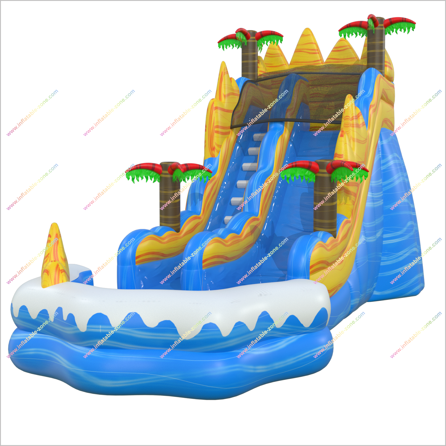 Tropical Vibes Waterslides Rentals Bouncy Castle Splash Pool Inflatable Water Slide For Garden