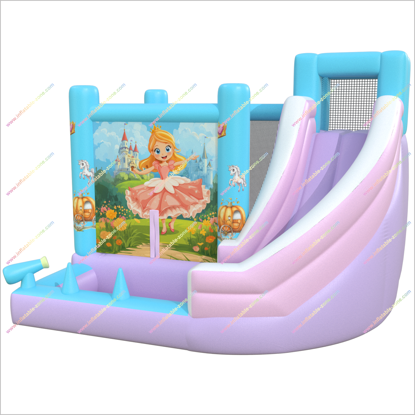 Princess-Themed Inflatable Bounce House And Water Slide Combo Magical Party Jumping Castle Slide Into Pool