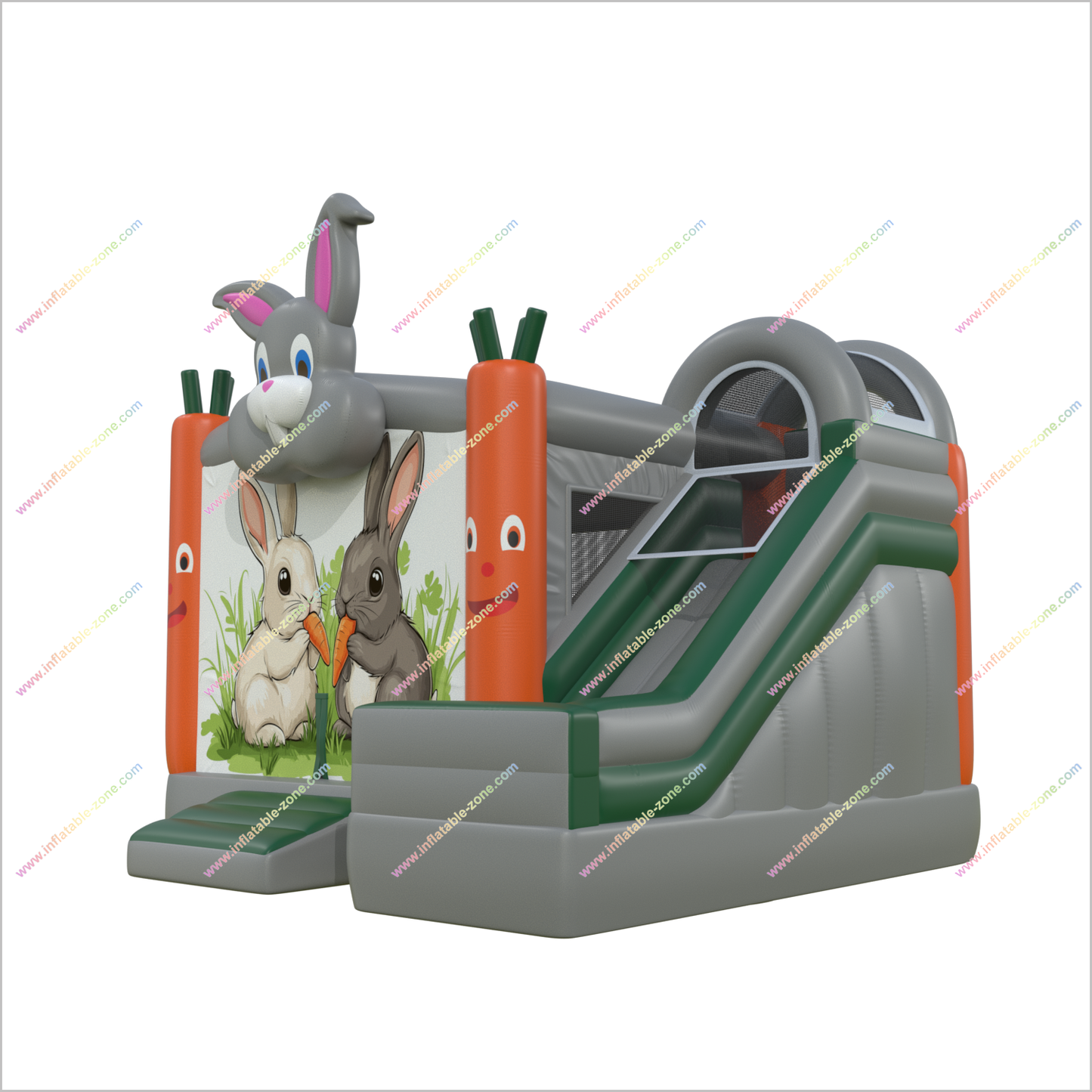 Charming Bunny Bounce Houses And Slides Combo Offers Big Inflatable Park Bouncy Castle With Slide Rental - Inflatable-Zone