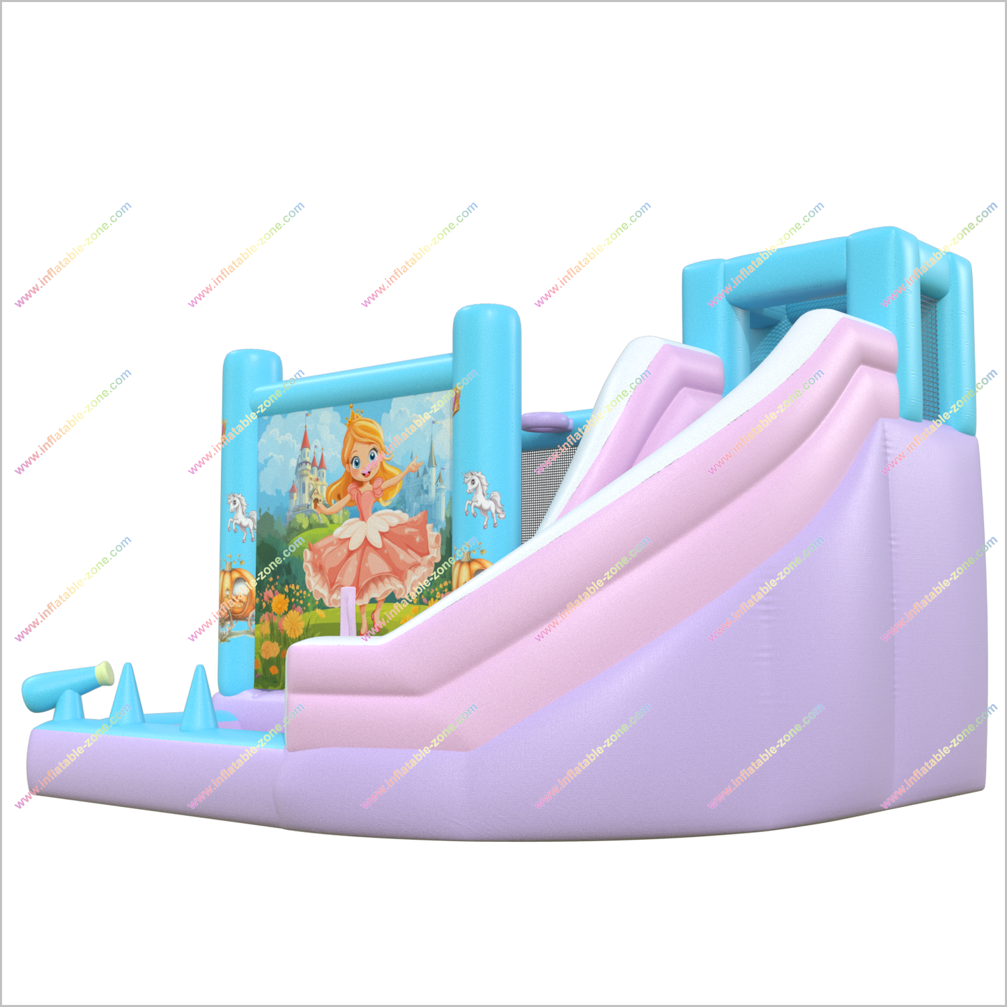 Princess-Themed Inflatable Bounce House And Water Slide Combo Magical Party Jumping Castle Slide Into Pool