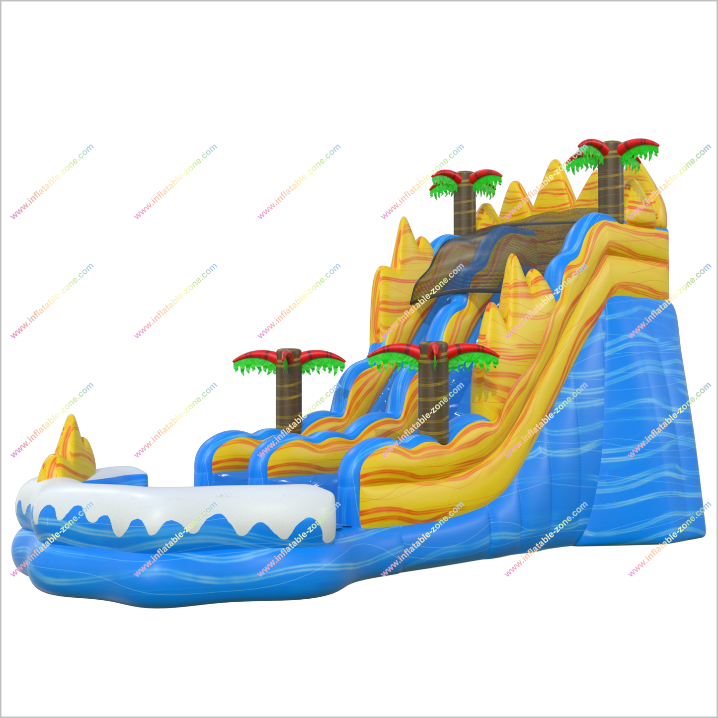 Tropical Vibes Waterslides Rentals Bouncy Castle Splash Pool Inflatable Water Slide For Garden