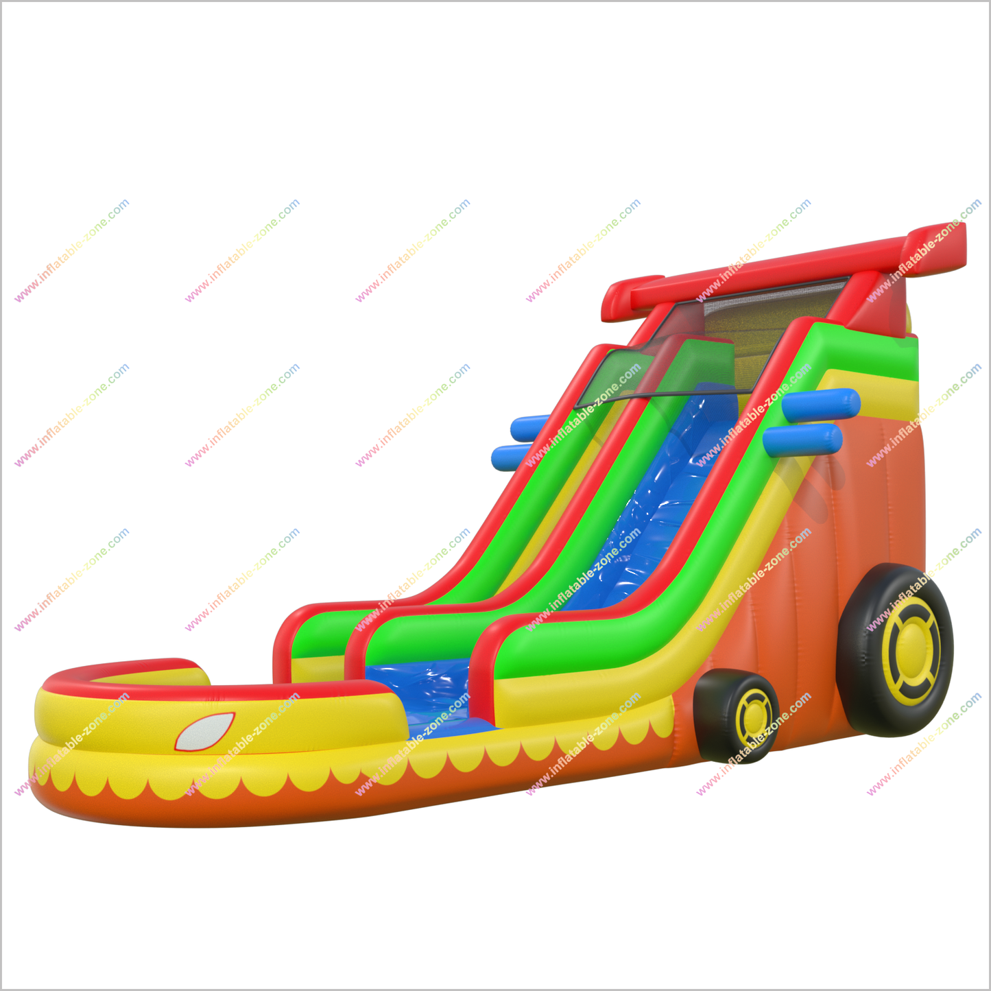 Racing Car Inflatable Water Slide Hire Near Me Childrens Playground Multi-Colored Water Slide For A Swimming Pool