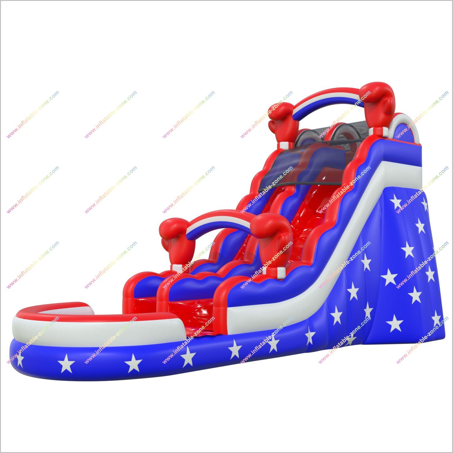 Inflatable Patriotic Bouncy Water Slide Rental Star-Spangled Large Inflatable Water Slide For Pool