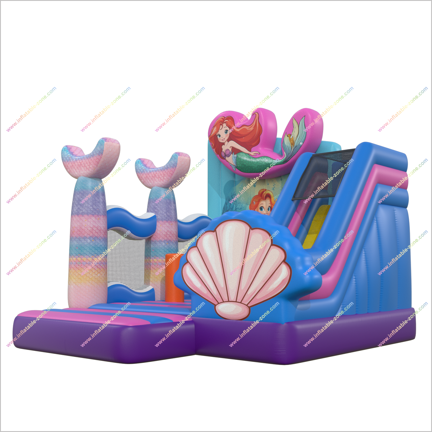 Inflatable Mermaid Bouncy Castle Target Inflatable Slide Combo Gift Princess Jumper Fun For Party