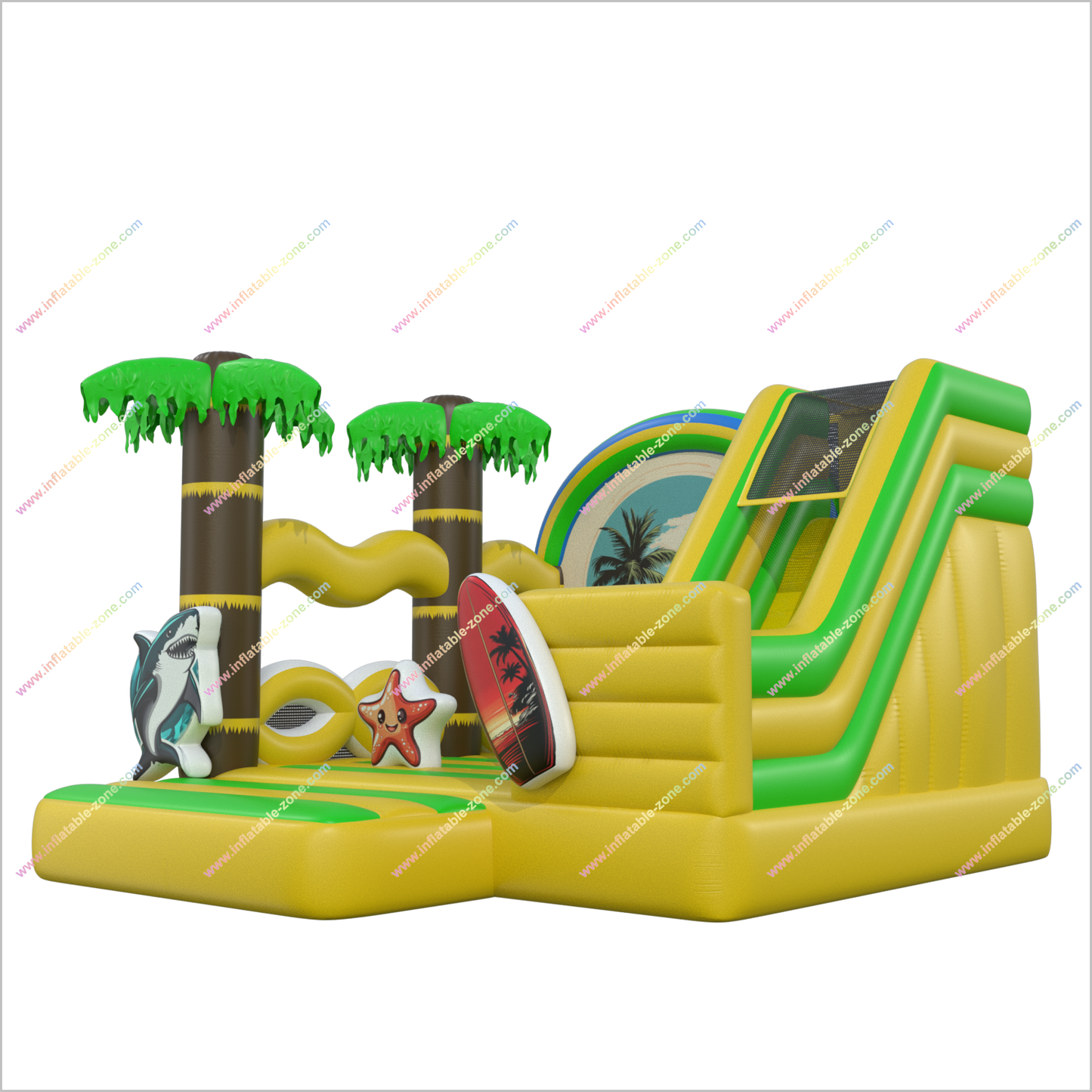 Ocean Vibes Inflatable Bouncers With Slides Beach Combo Bounce And Slide Party Rentals Inflatable Play Areas