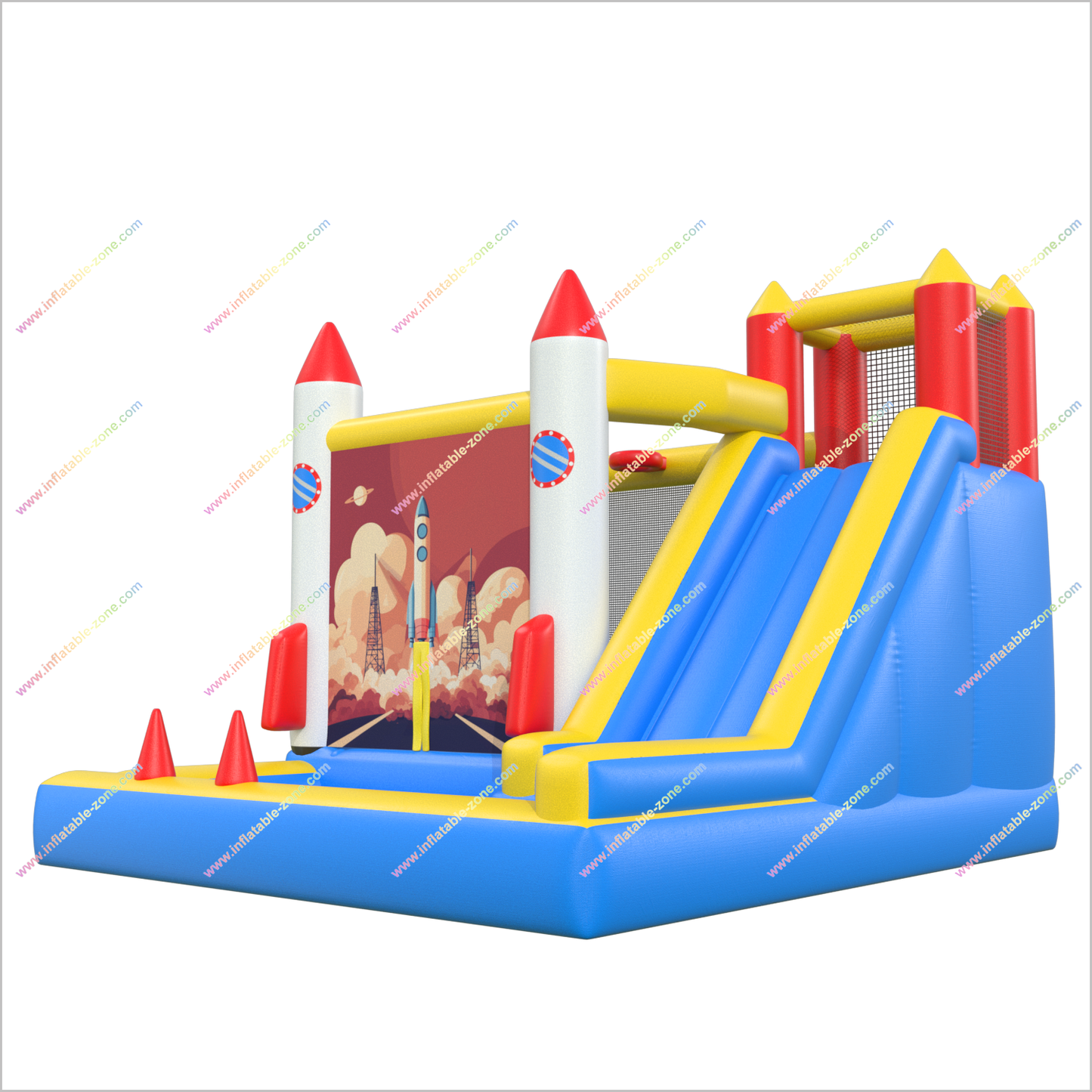 Inflatable Rocket Bouncy Castle And Ball Pit Hire Best Inflatable Bounce House With Water Slide Combo Blast