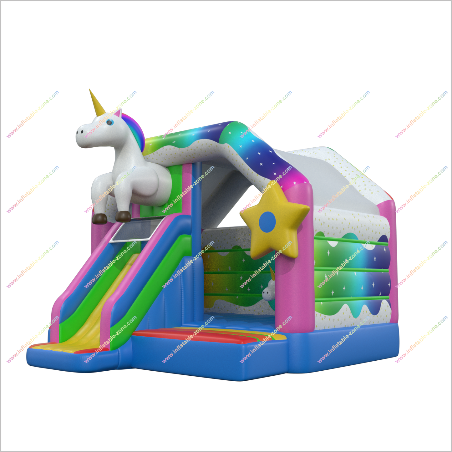 Unicorn Magical Small Bouncy Castle Slide Combo Event Bouncer And Slide Inflatable House Rental Near Me - Inflatable-Zone