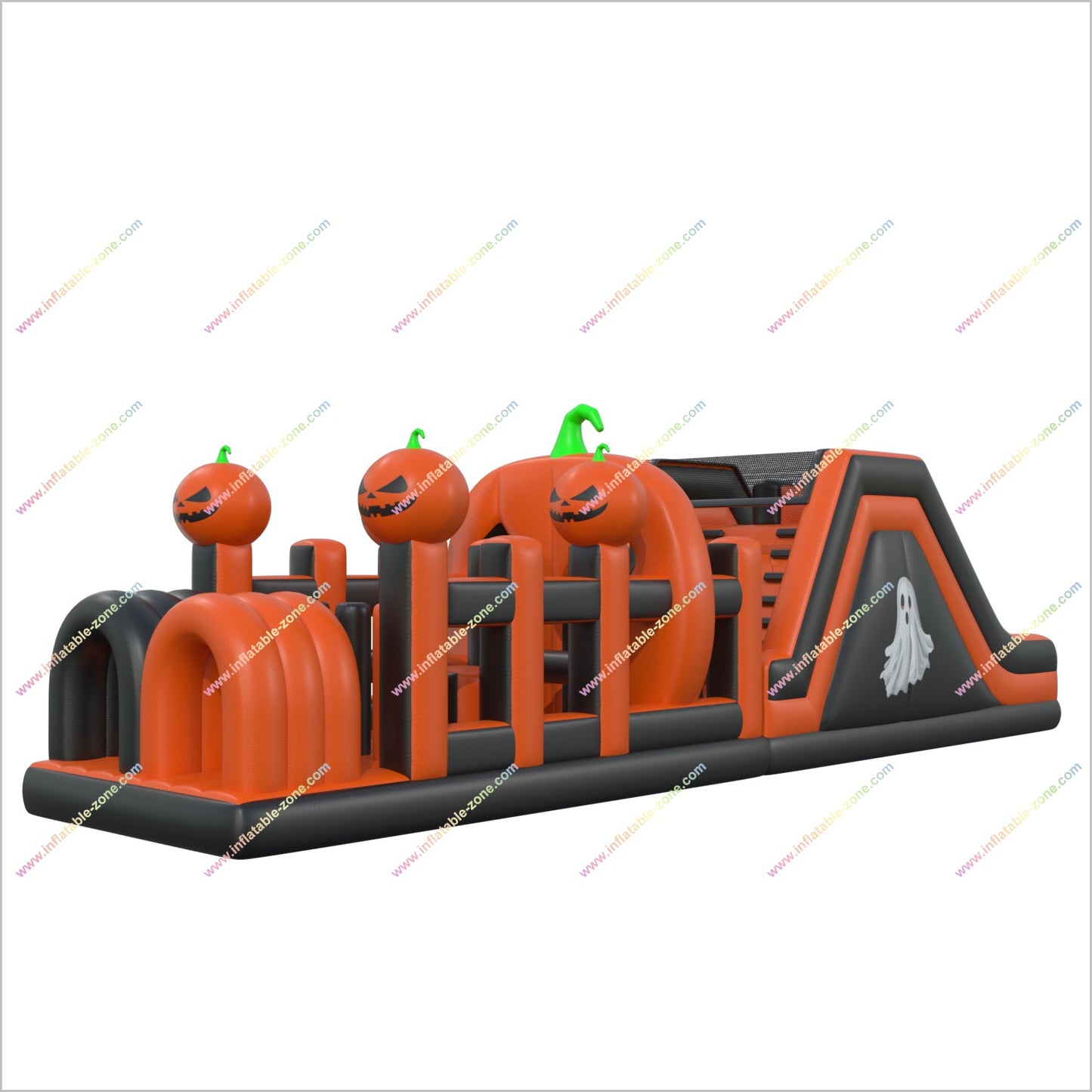 Halloween Obstacle Course Bounce House Inflatable Theme Park Spooky Pumpkin Inflatable Assault Course Adults