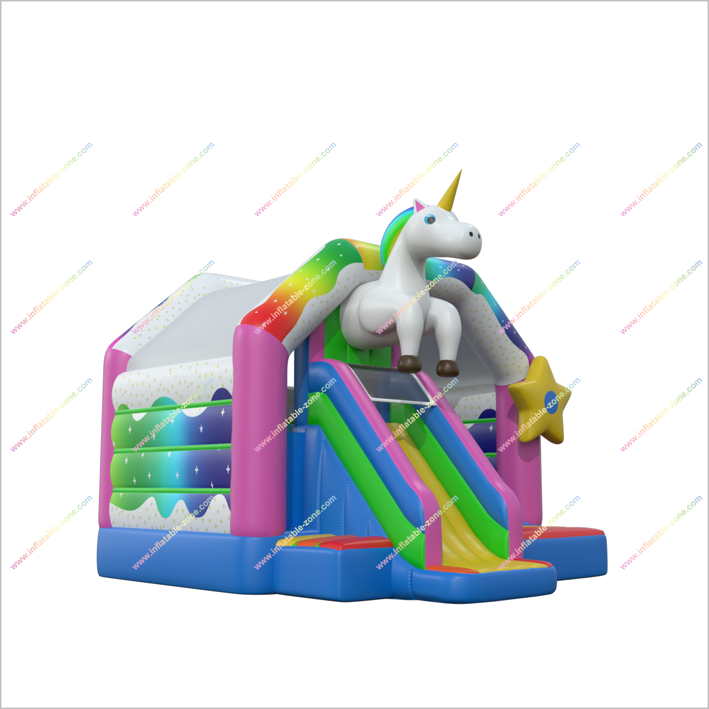 Unicorn Magical Small Bouncy Castle Slide Combo Event Bouncer And Slide Inflatable House Rental Near Me - Inflatable-Zone