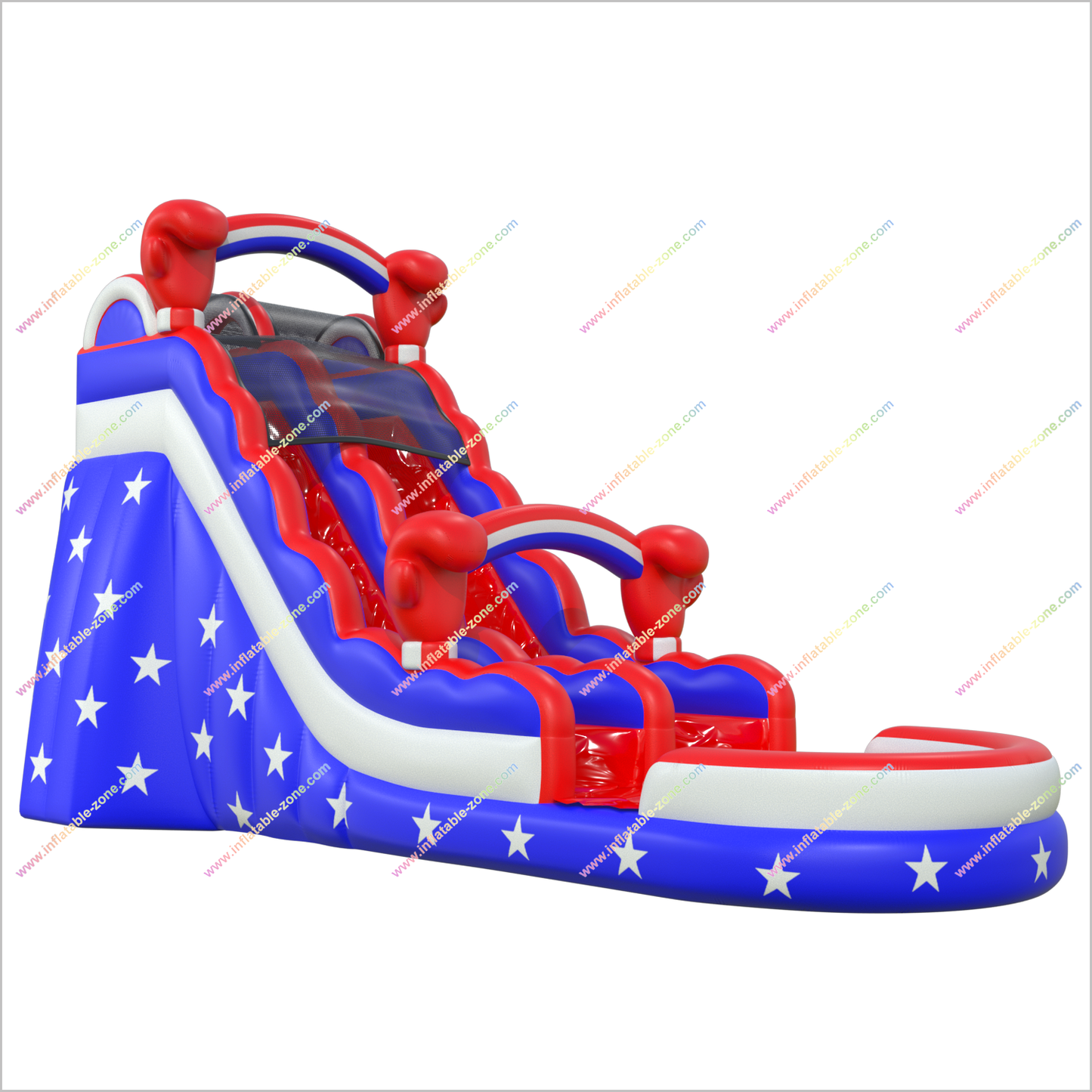 Inflatable Patriotic Bouncy Water Slide Rental Star-Spangled Large Inflatable Water Slide For Pool