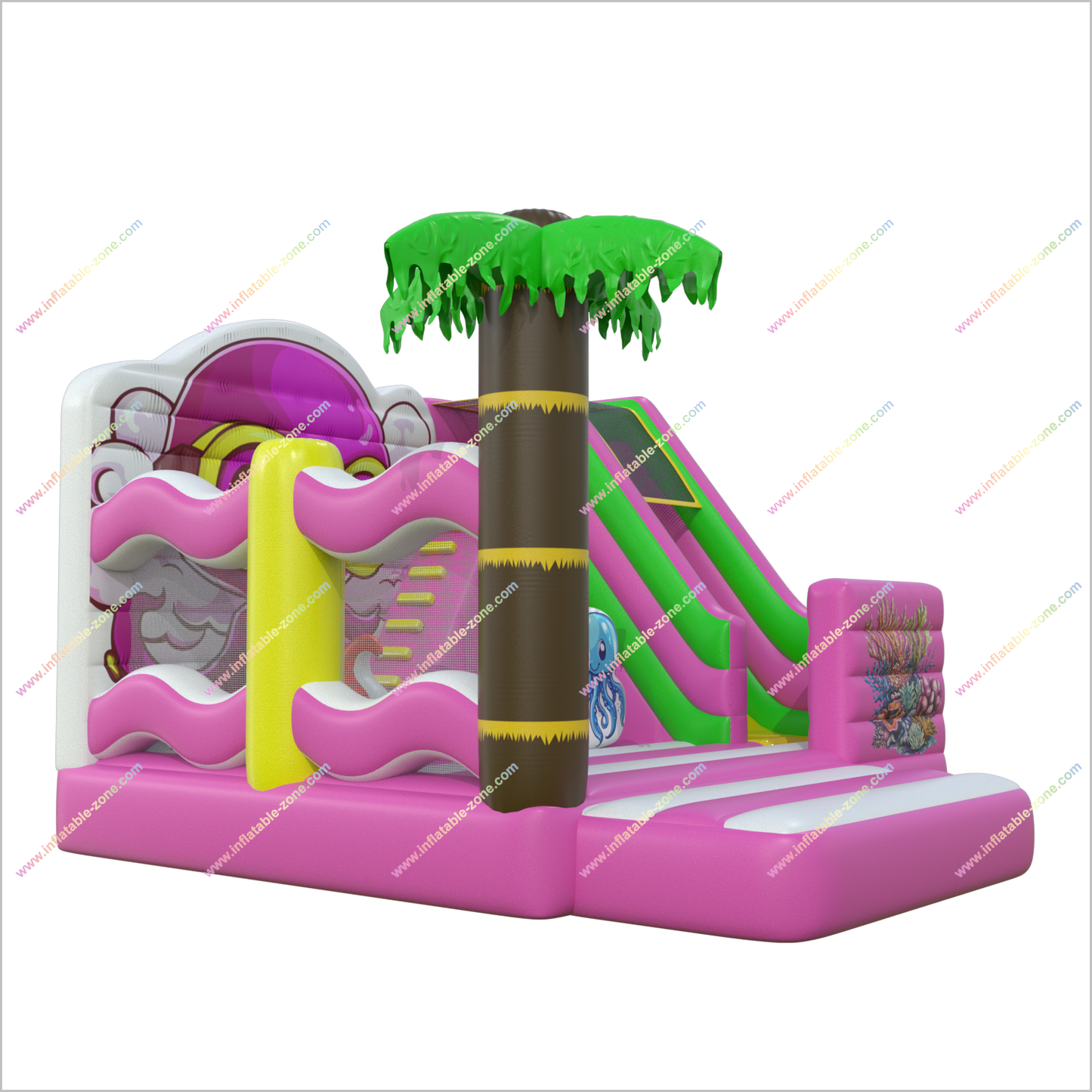 Ocean Party Bounce With Slide Combo Inflatable Octopus Blow Up Bouncer Inflatable Slide For Rent