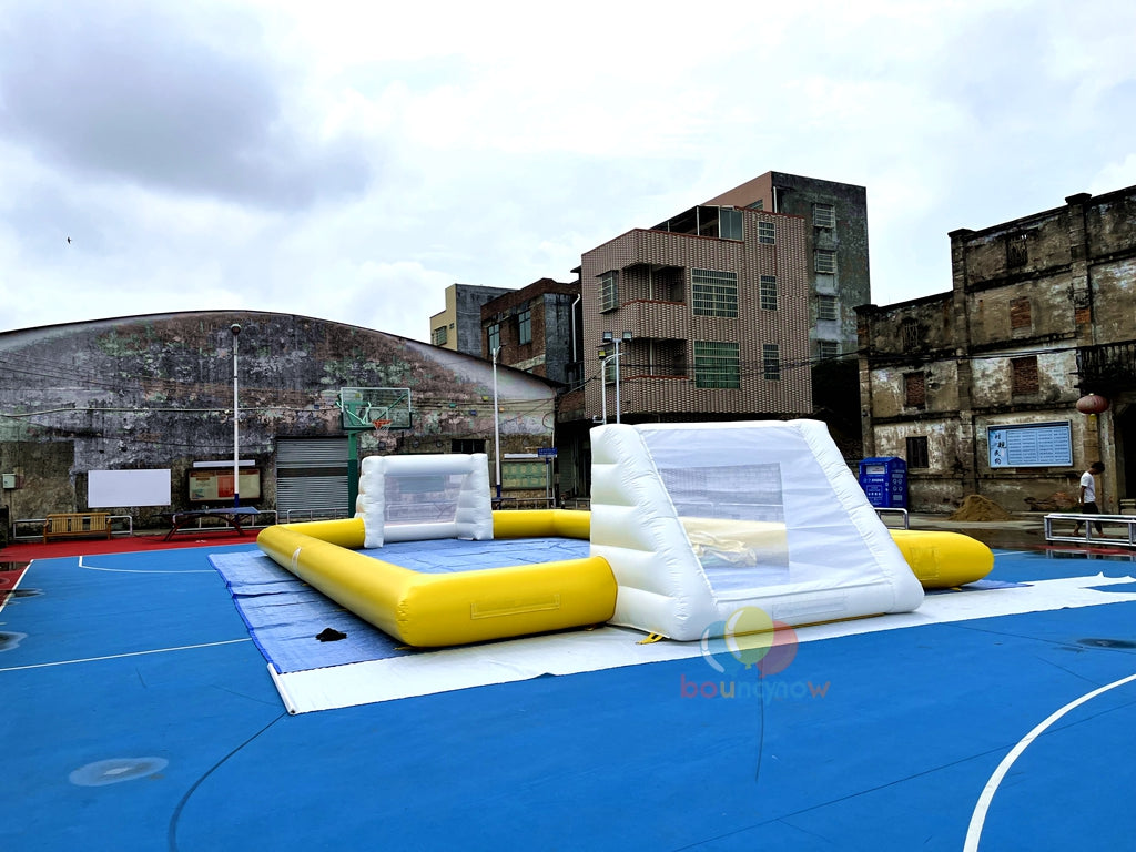 Yellow Durable Giant Inflatable Soap Soccer Field High Quality Safe & Fun Outdoor Adventure Game