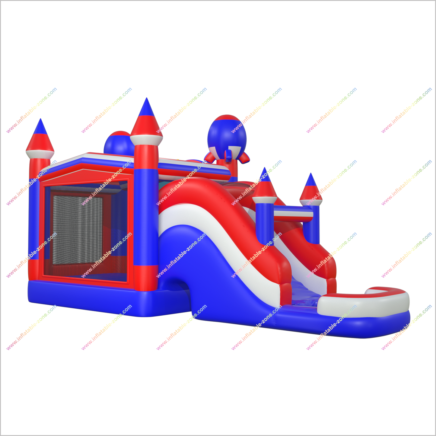 Rocket Theme Inflatable Bounce House With Pool Adult Bouncy Water Slide Jumping Castle Combo For Sale