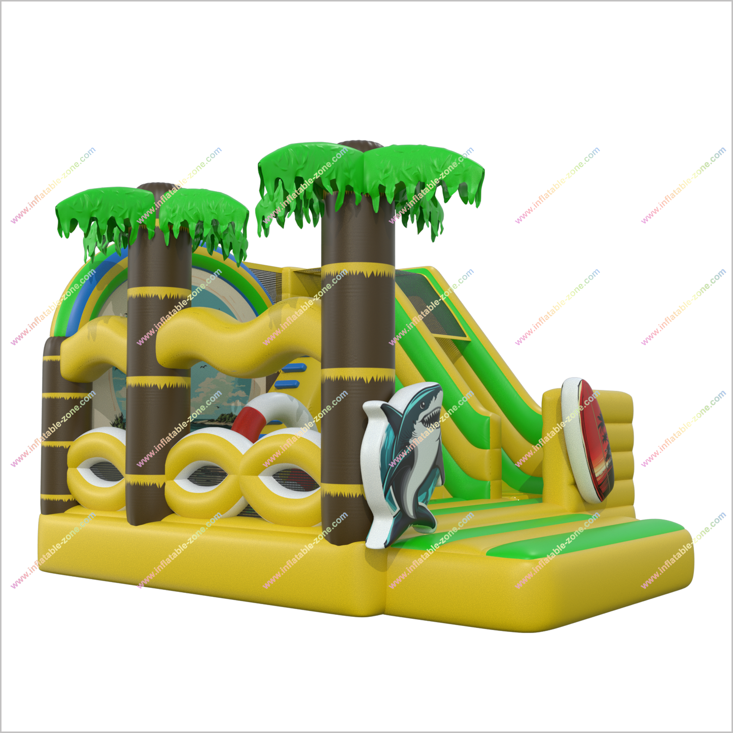 Ocean Vibes Inflatable Bouncers With Slides Beach Combo Bounce And Slide Party Rentals Inflatable Play Areas