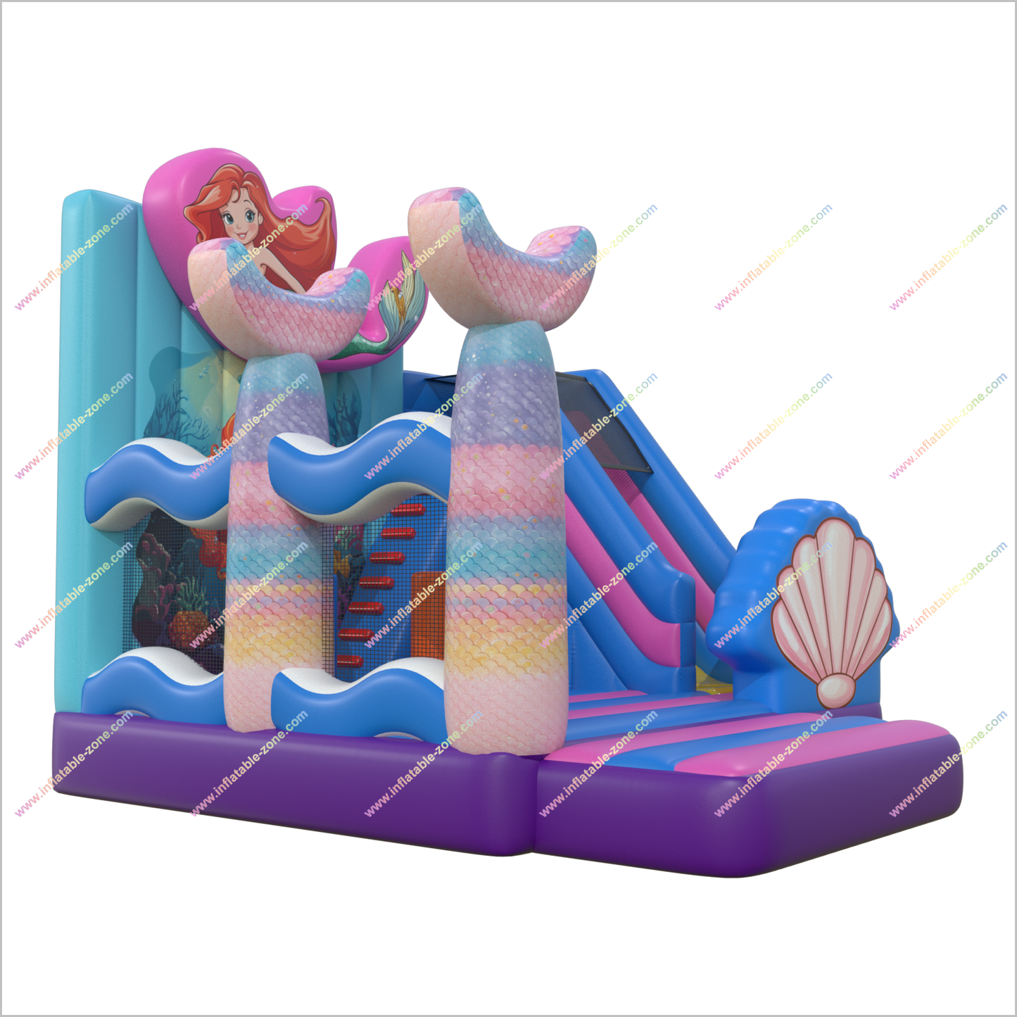 Inflatable Mermaid Bouncy Castle Target Inflatable Slide Combo Gift Princess Jumper Fun For Party