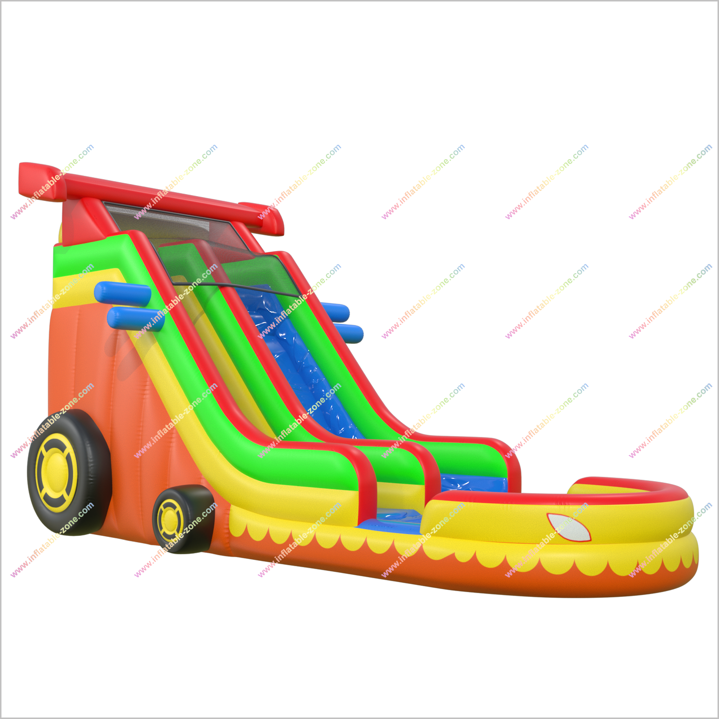 Racing Car Inflatable Water Slide Hire Near Me Childrens Playground Multi-Colored Water Slide For A Swimming Pool