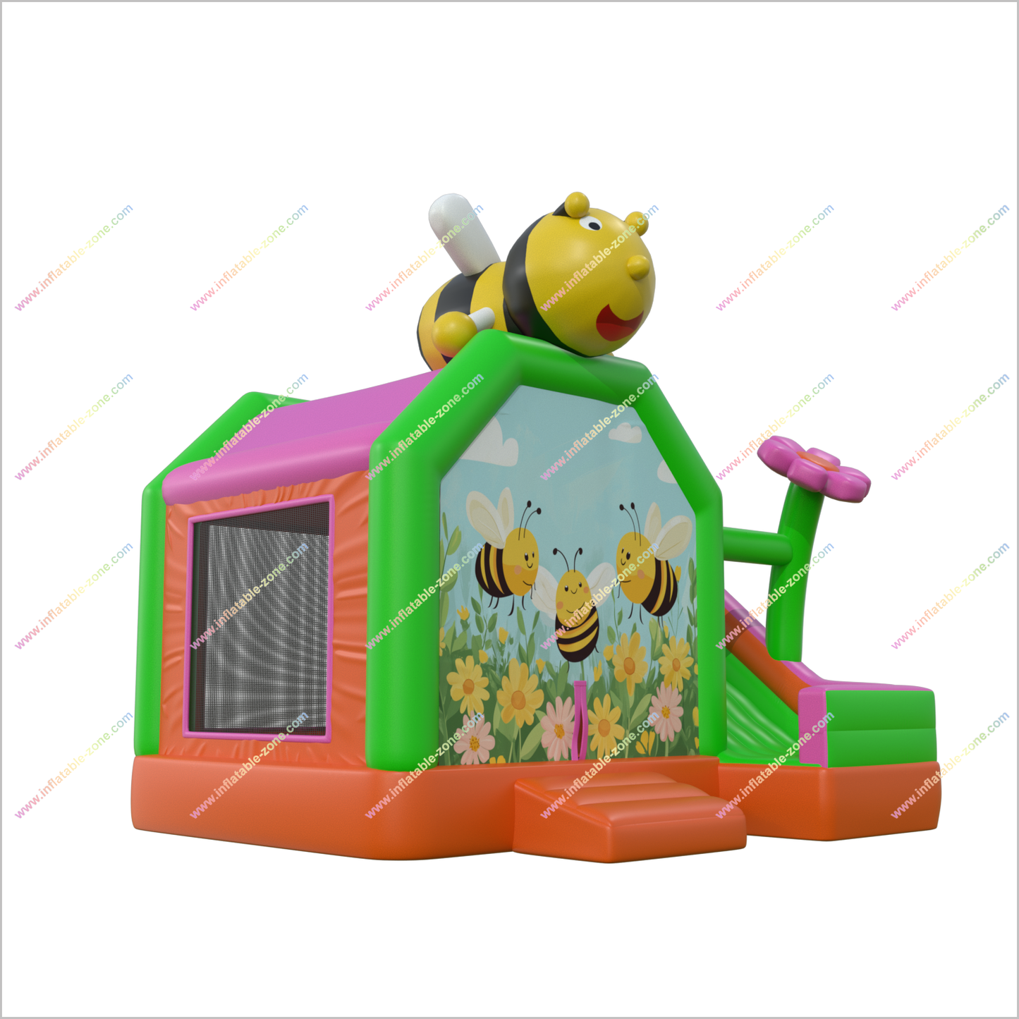 Bee Themed Inflatable Castle And Slide Flower Combo Bouncy House Slide Inflatable For Party - Inflatable-Zone