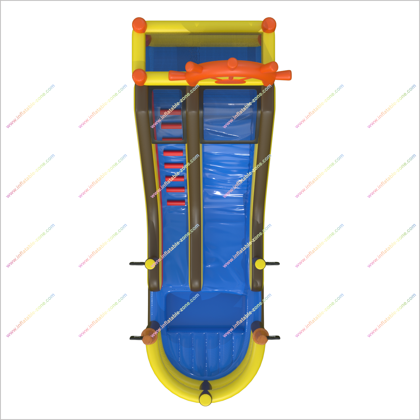 Pirate Ship Inflatable Water Slide Target Commercial Bounce House Water Blow Up Slide With Pool