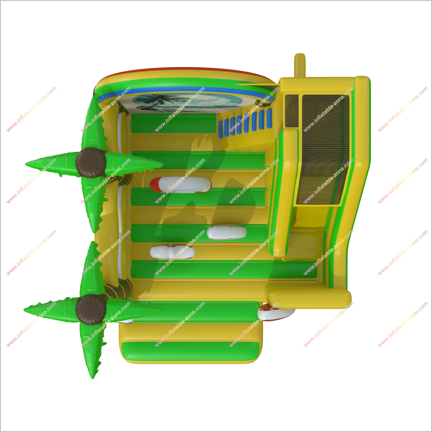 Ocean Vibes Inflatable Bouncers With Slides Beach Combo Bounce And Slide Party Rentals Inflatable Play Areas