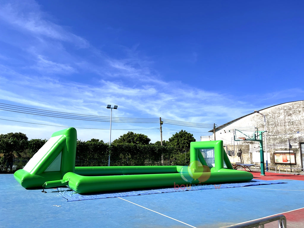 Green Inflatable Soccer Game Field Ultimate Fun Playground