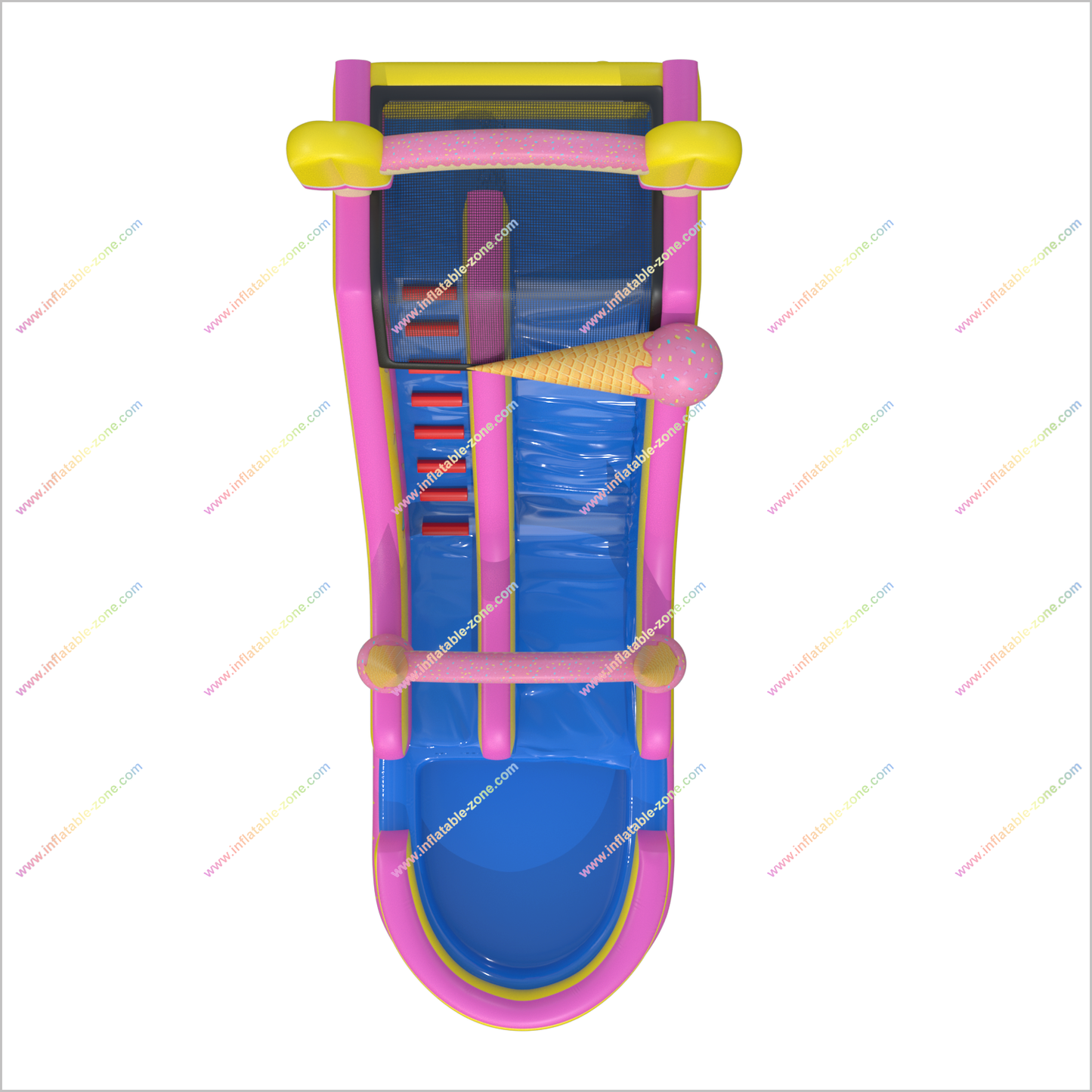 Ice Cream-Themed Inflatable Backyard Water Slide And Pool Popsicle Waterslides Rentals Near Me