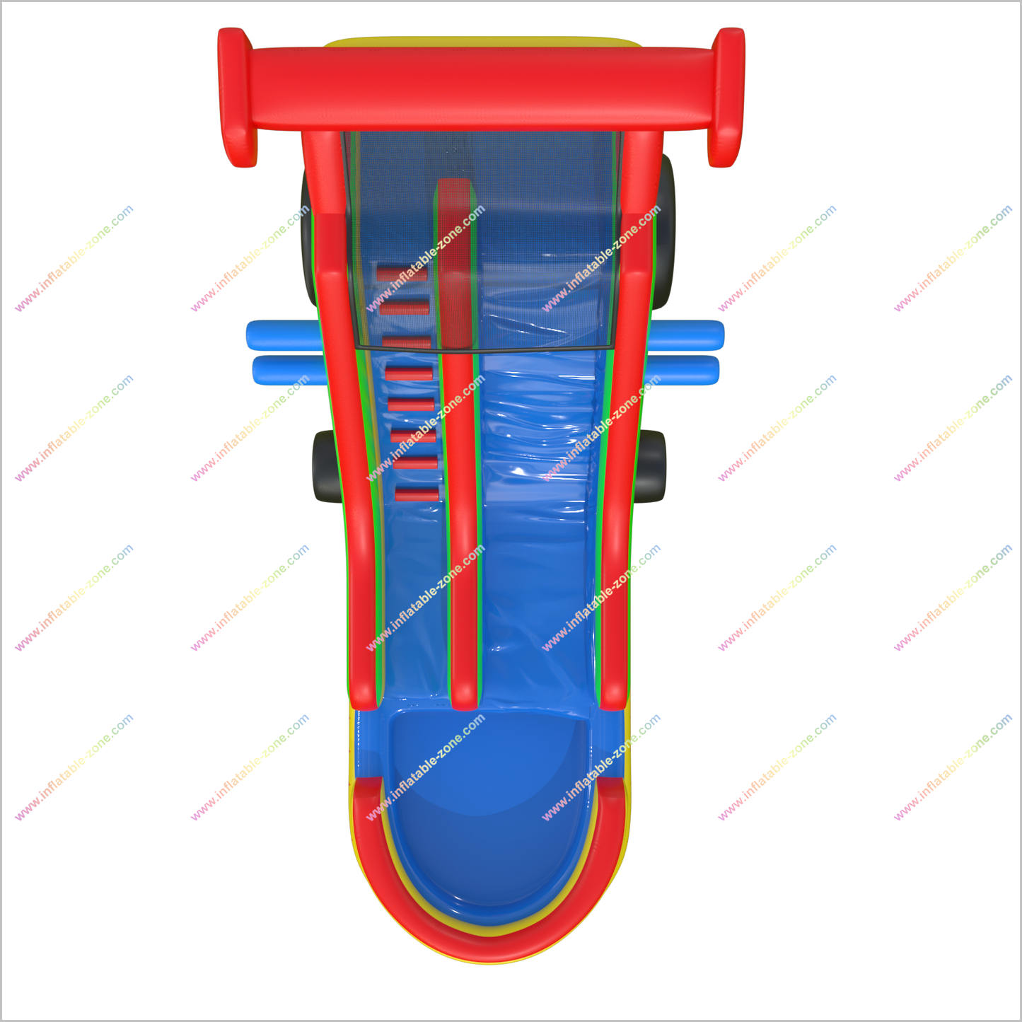 Racing Car Inflatable Water Slide Hire Near Me Childrens Playground Multi-Colored Water Slide For A Swimming Pool