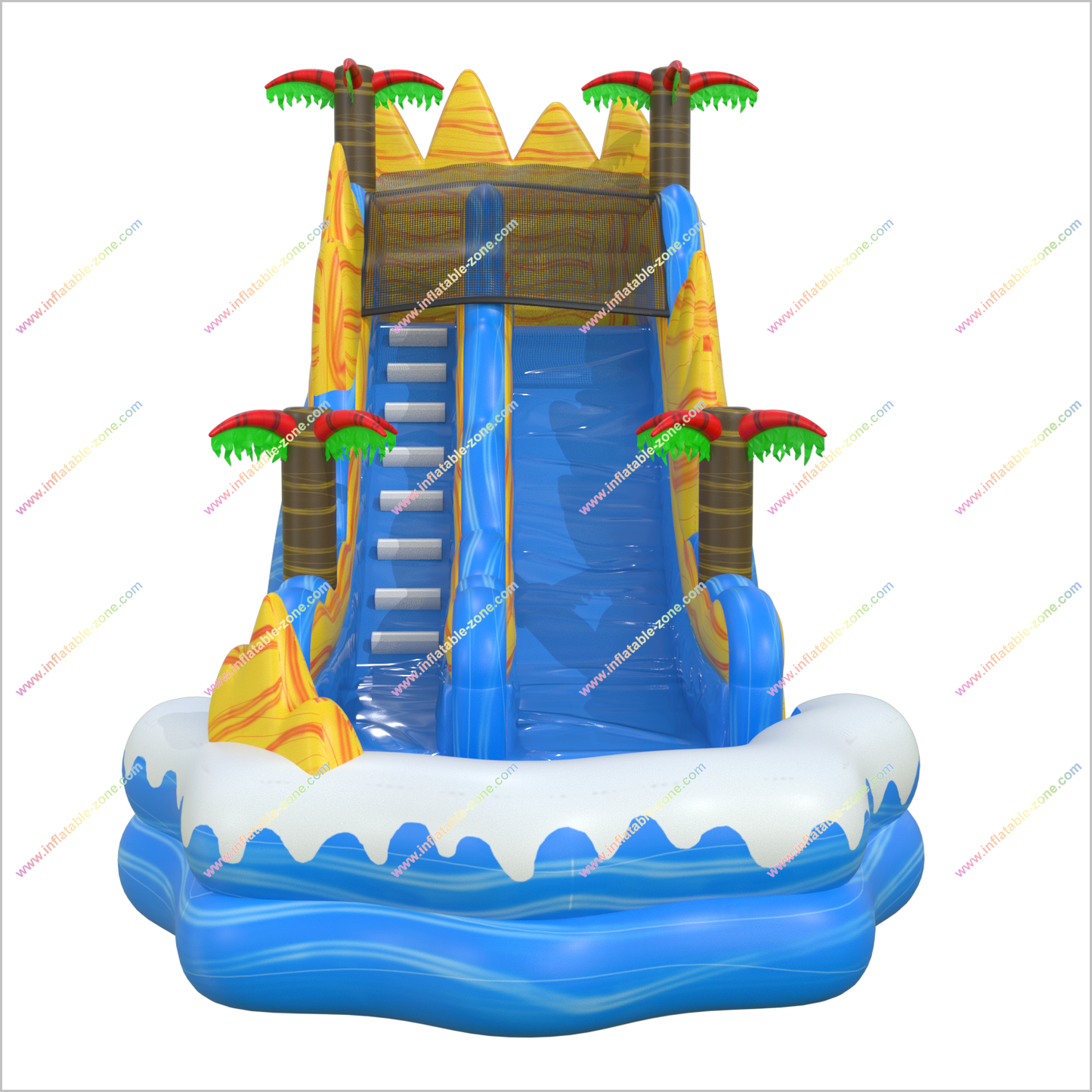 Tropical Vibes Waterslides Rentals Bouncy Castle Splash Pool Inflatable Water Slide For Garden