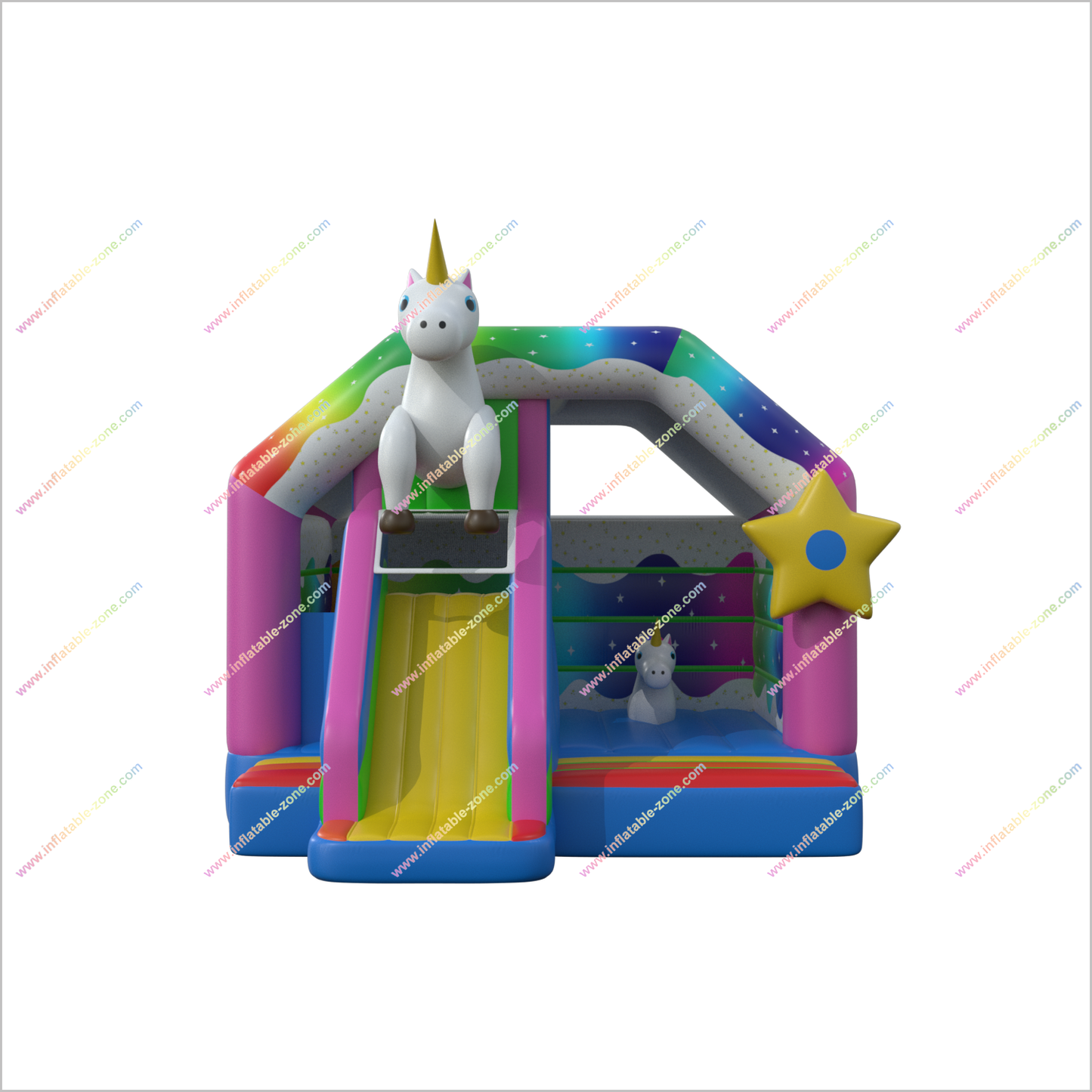 Unicorn Magical Small Bouncy Castle Slide Combo Event Bouncer And Slide Inflatable House Rental Near Me - Inflatable-Zone
