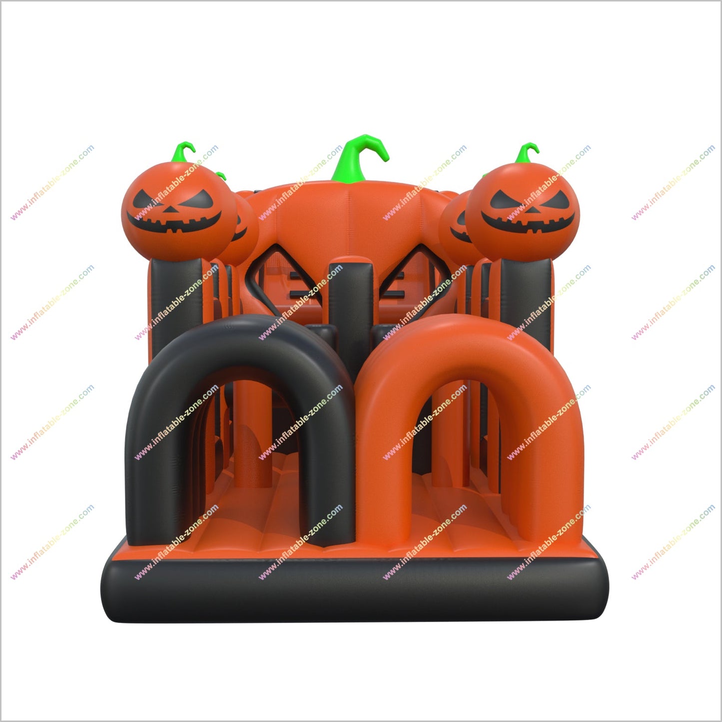 Halloween Obstacle Course Bounce House Inflatable Theme Park Spooky Pumpkin Inflatable Assault Course Adults
