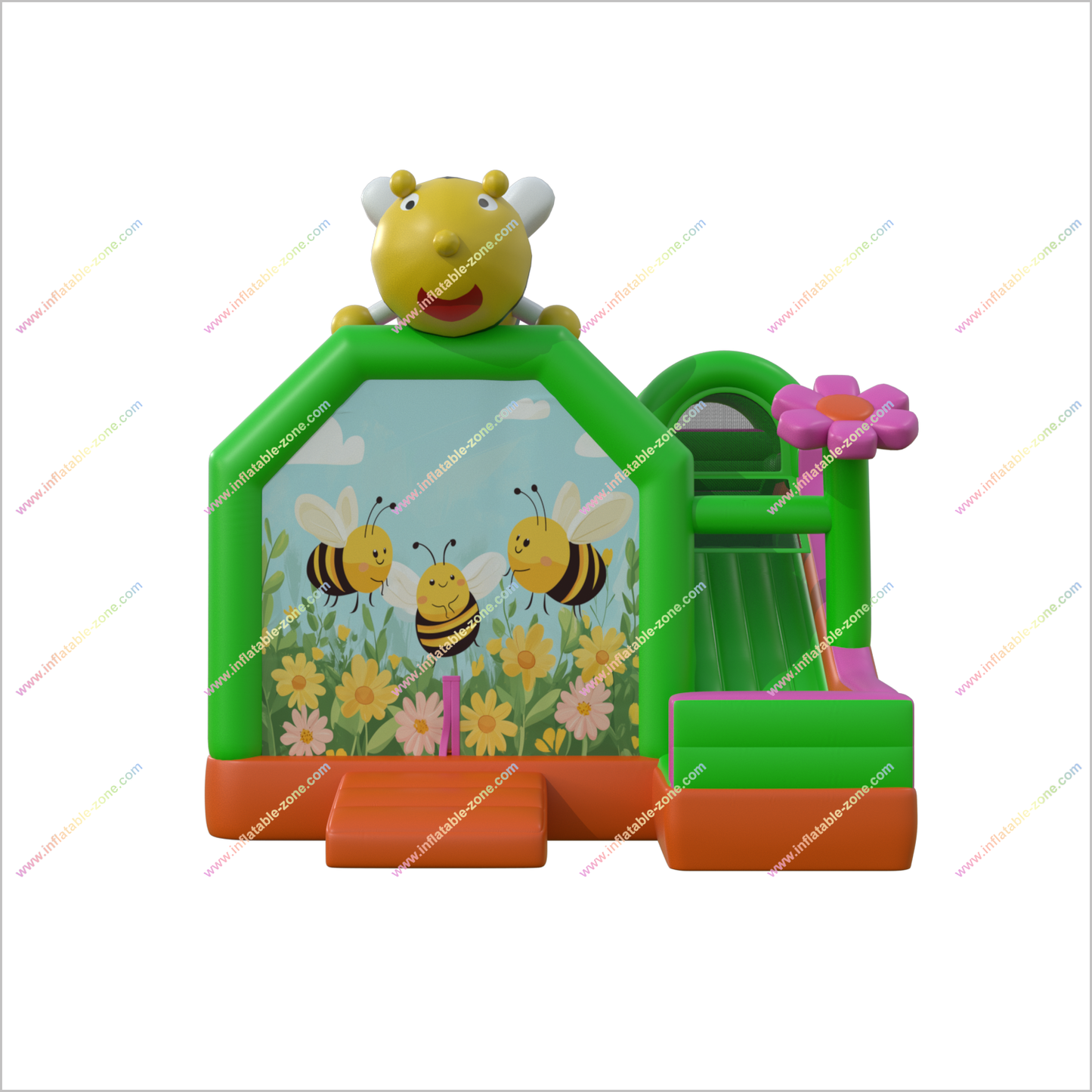 Bee Themed Inflatable Castle And Slide Flower Combo Bouncy House Slide Inflatable For Party - Inflatable-Zone