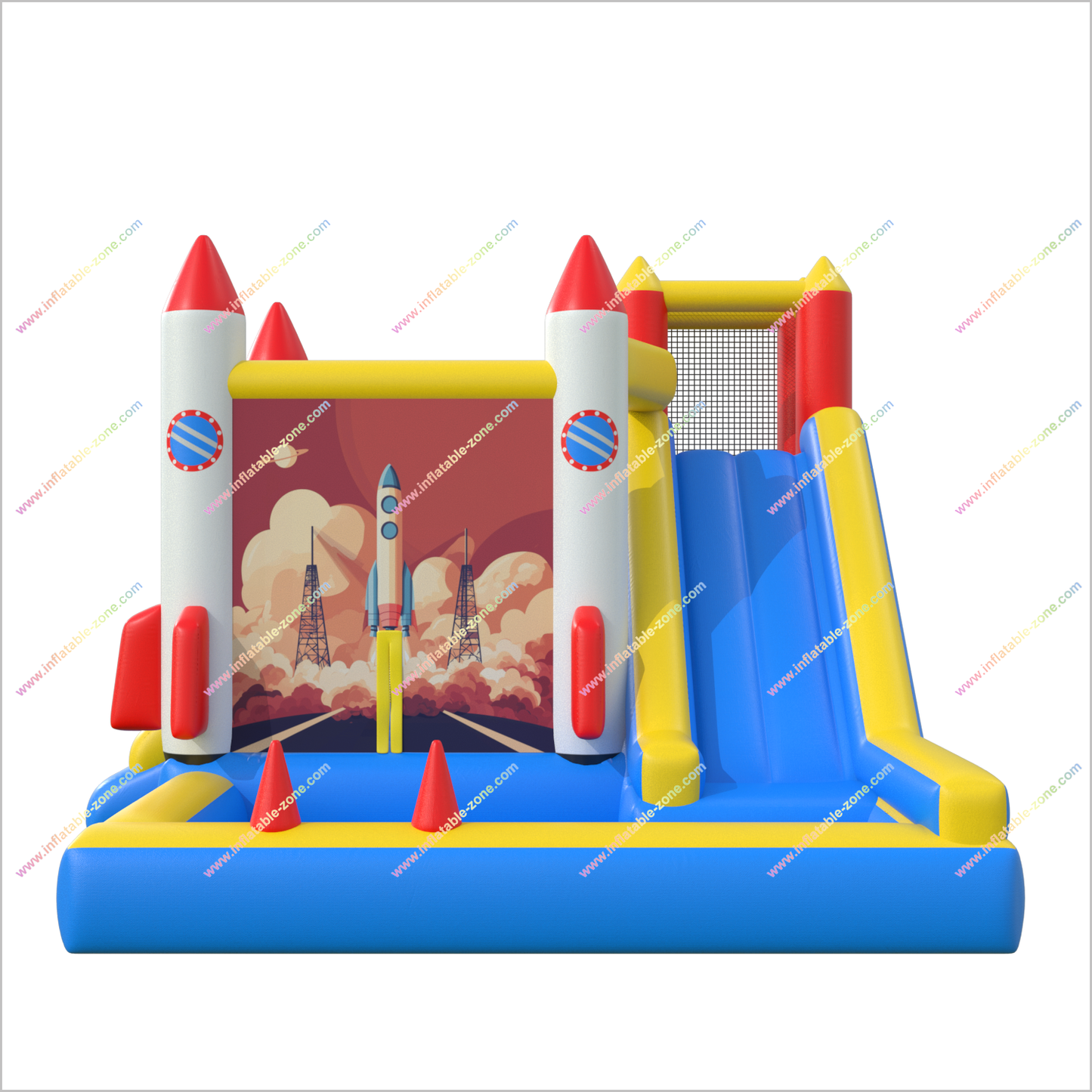Inflatable Rocket Bouncy Castle And Ball Pit Hire Best Inflatable Bounce House With Water Slide Combo Blast