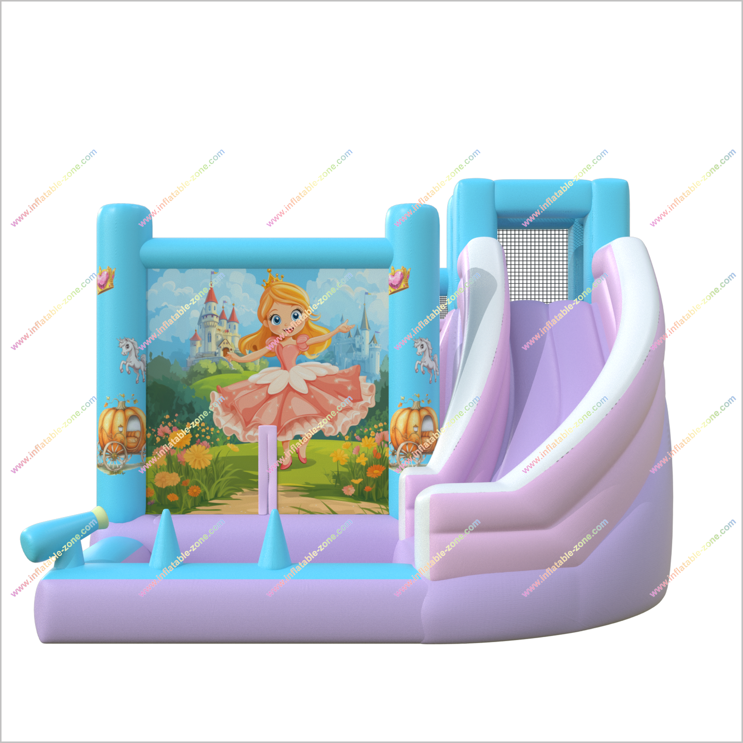 Princess-Themed Inflatable Bounce House And Water Slide Combo Magical Party Jumping Castle Slide Into Pool