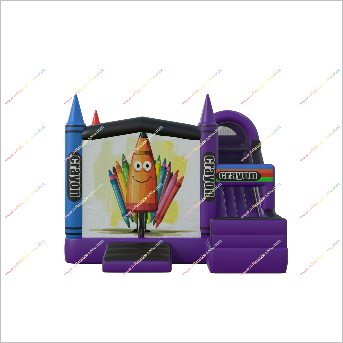 Crayon Combo Inflatable Slide Bounce House Rent Inflatables Near Me Childrens Bouncy Castle With Slide - Inflatable-Zone