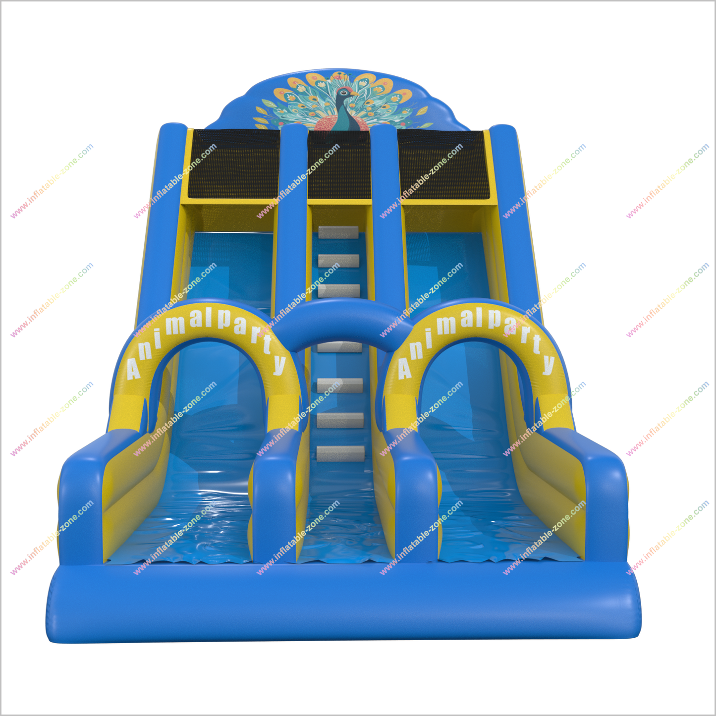 Animal Party Super Slide Inflatable Playground Outdoor Near Me Dual Lane Inflatable Slip And Slide - Inflatable-Zone