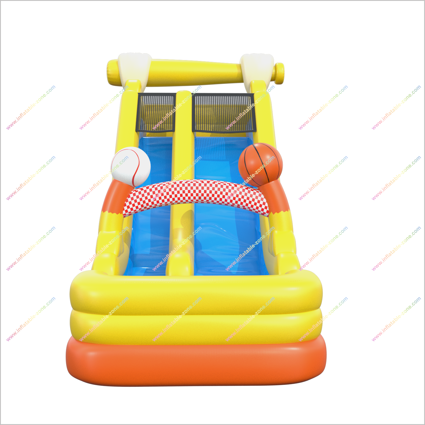 Sports-Themed Tall Inflatable Water Slide Basketball And Baseball Water Slide For Above Ground Pool - Inflatable-Zone