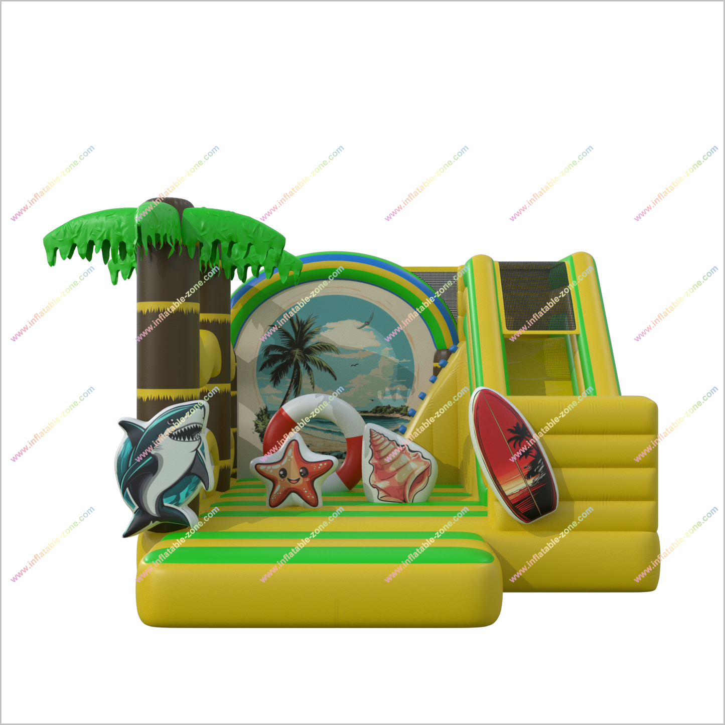 Ocean Vibes Inflatable Bouncers With Slides Beach Combo Bounce And Slide Party Rentals Inflatable Play Areas