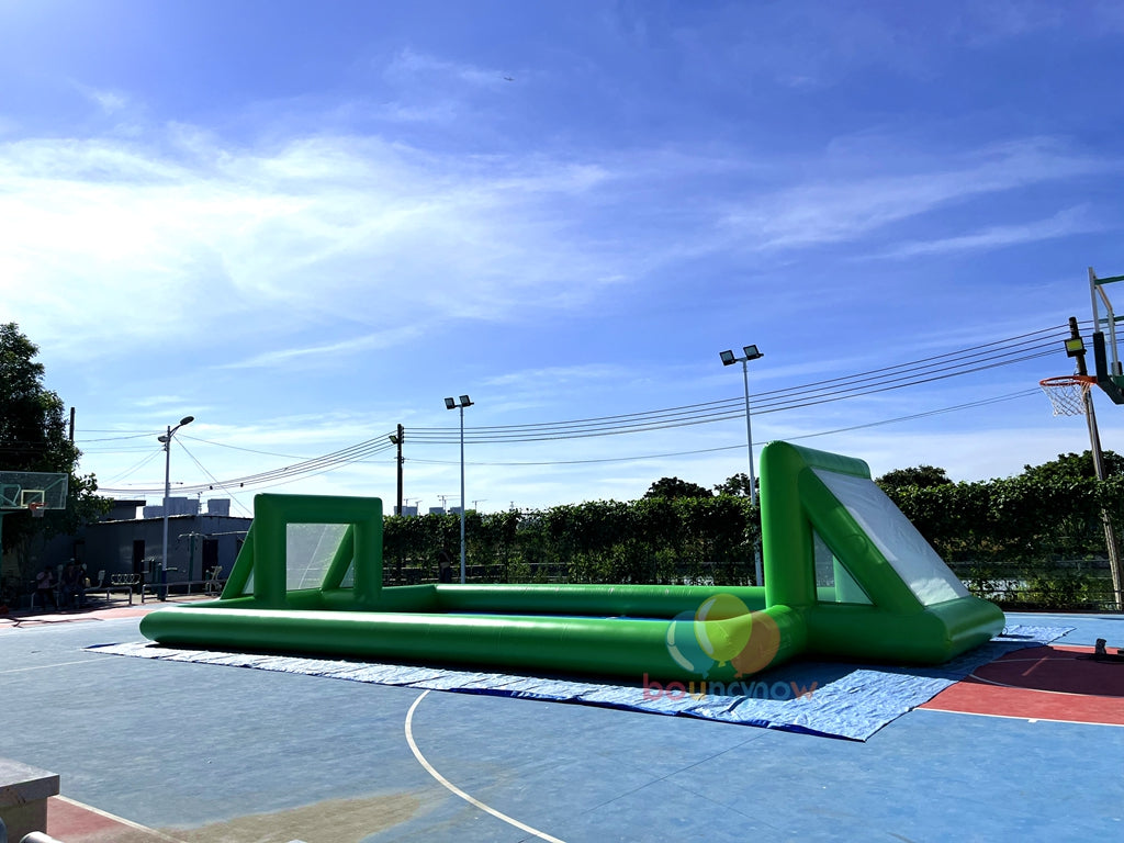 Green Inflatable Soccer Game Field Ultimate Fun Playground