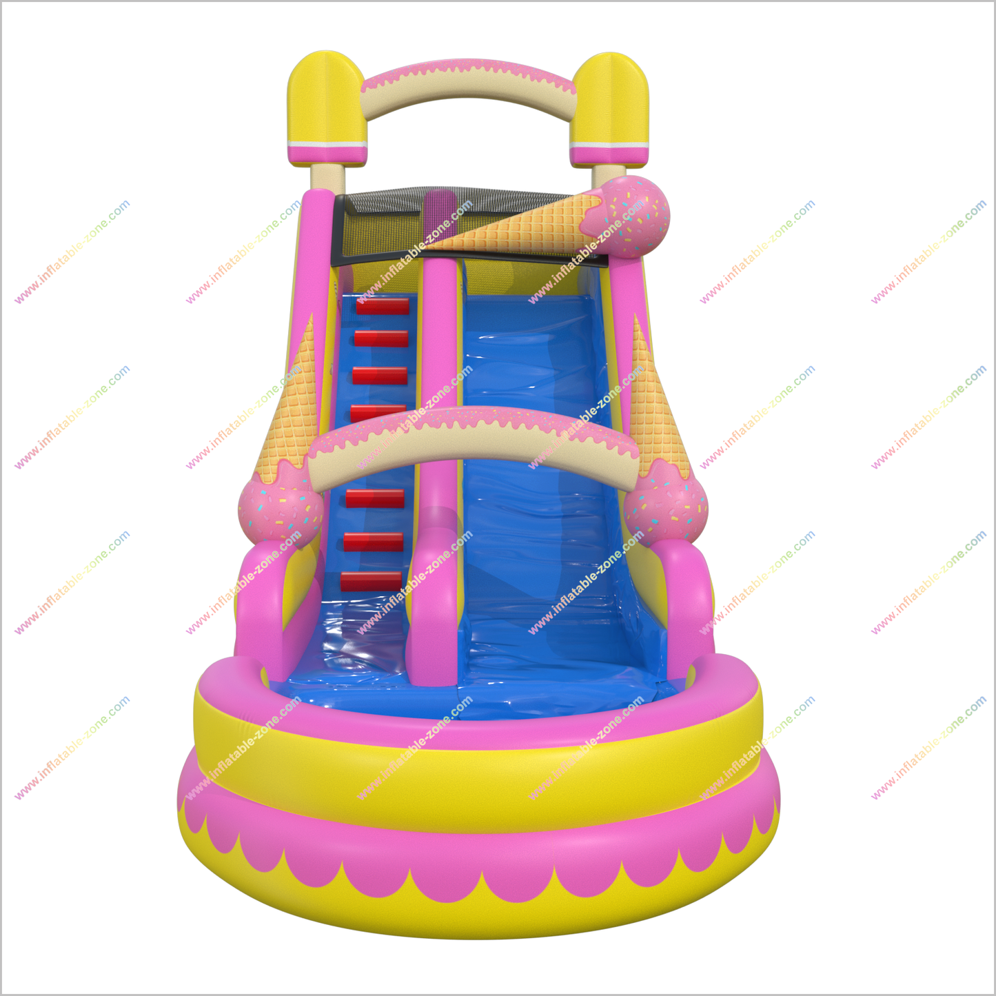 Ice Cream-Themed Inflatable Backyard Water Slide And Pool Popsicle Waterslides Rentals Near Me