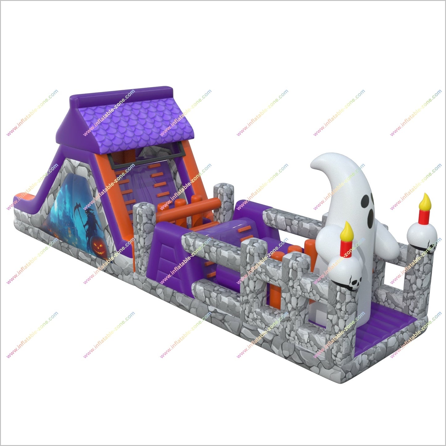 Purchase Inflatable Obstacle Course Friendly Ghost Halloween Party Near Me Inflatable Assault Course For Hire