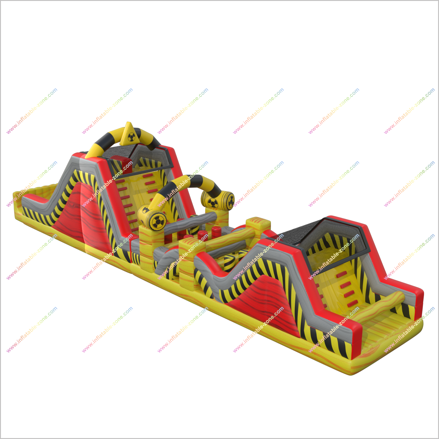 Toxic Element Inflatable Obstacle Course Indoor Play Party Interactive Run Bounce Obstacle Course For Sale