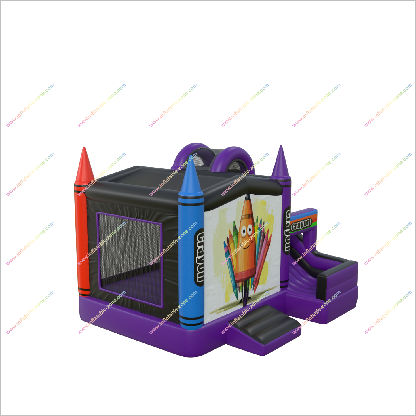Crayon Combo Inflatable Slide Bounce House Rent Inflatables Near Me Childrens Bouncy Castle With Slide - Inflatable-Zone