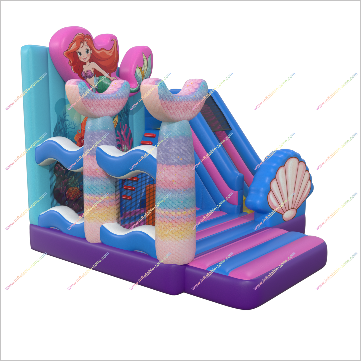 Inflatable Mermaid Bouncy Castle Target Inflatable Slide Combo Gift Princess Jumper Fun For Party