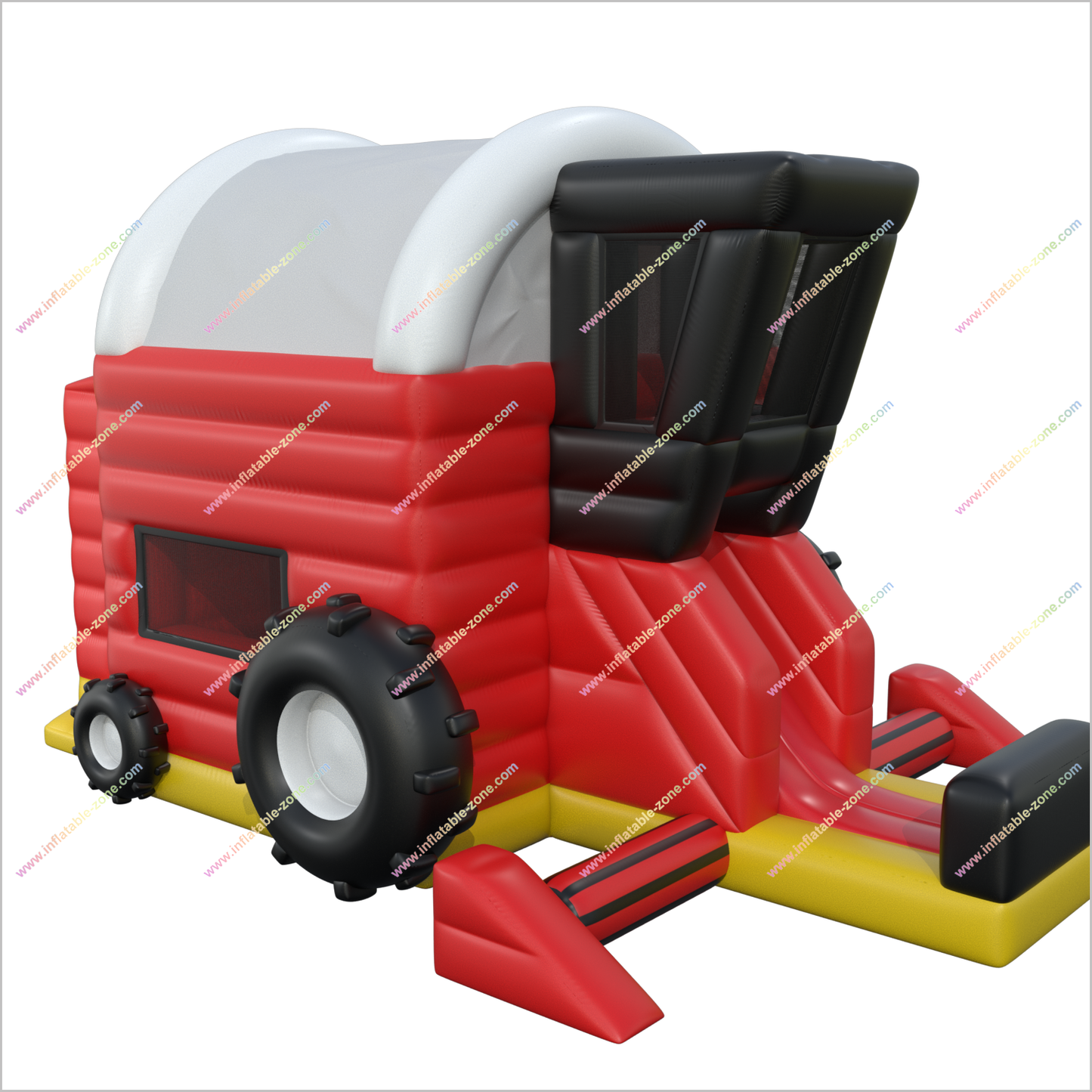 Red Tractor Inflatable Combo Bouncy Castle Slide Hire Farm Inspired Bounce House With Slide For Adults - Inflatable-Zone