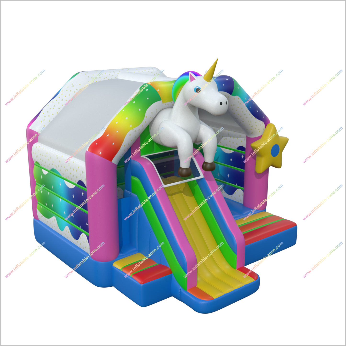 Unicorn Magical Small Bouncy Castle Slide Combo Event Bouncer And Slide Inflatable House Rental Near Me - Inflatable-Zone