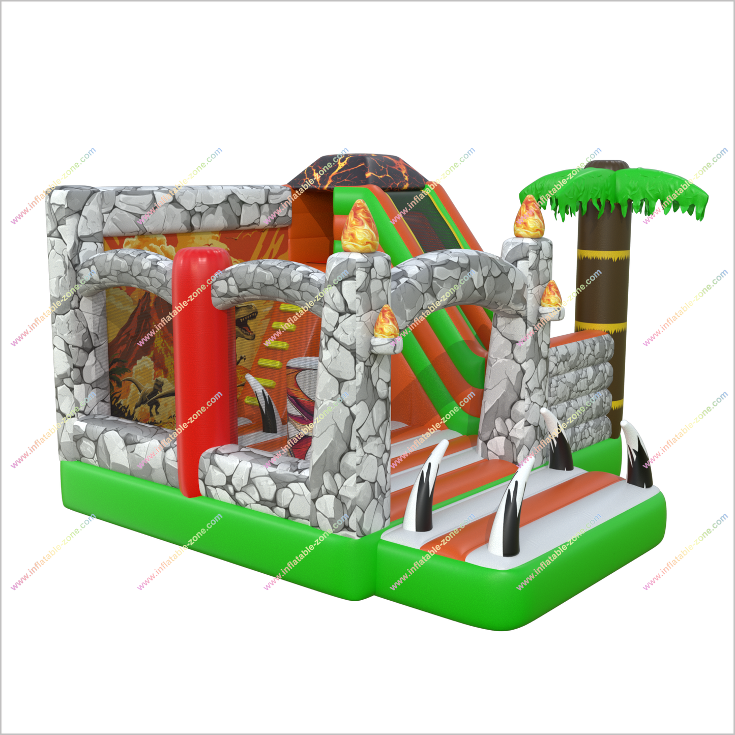 Bouncy Castle Dinosaur Inflatable Outdoor Slide Combo Life Jurassic Adventure Bounce House Slides For Rent