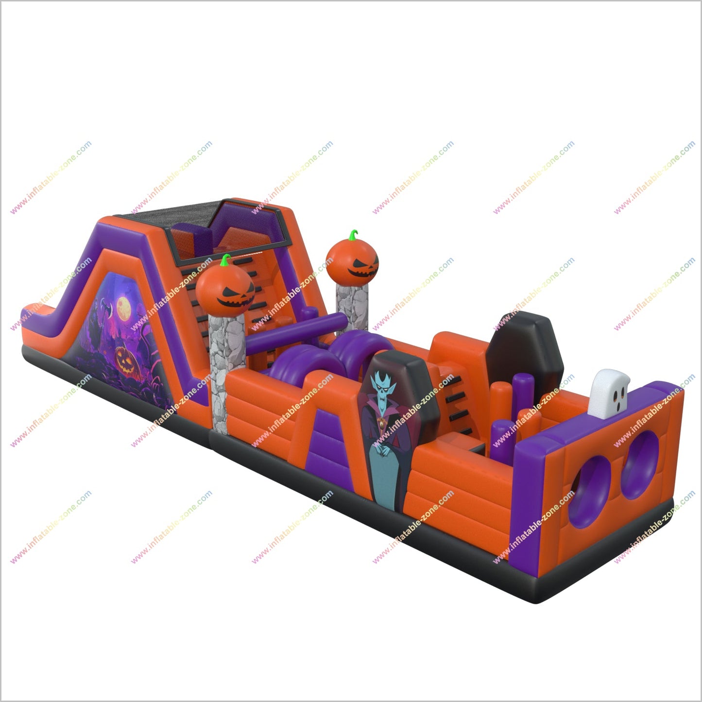 Awesome Halloween Ideas Adults Inflatable Obstacle Course Ghosts And Pumpkins Bounce House Obstacle Course For Rent