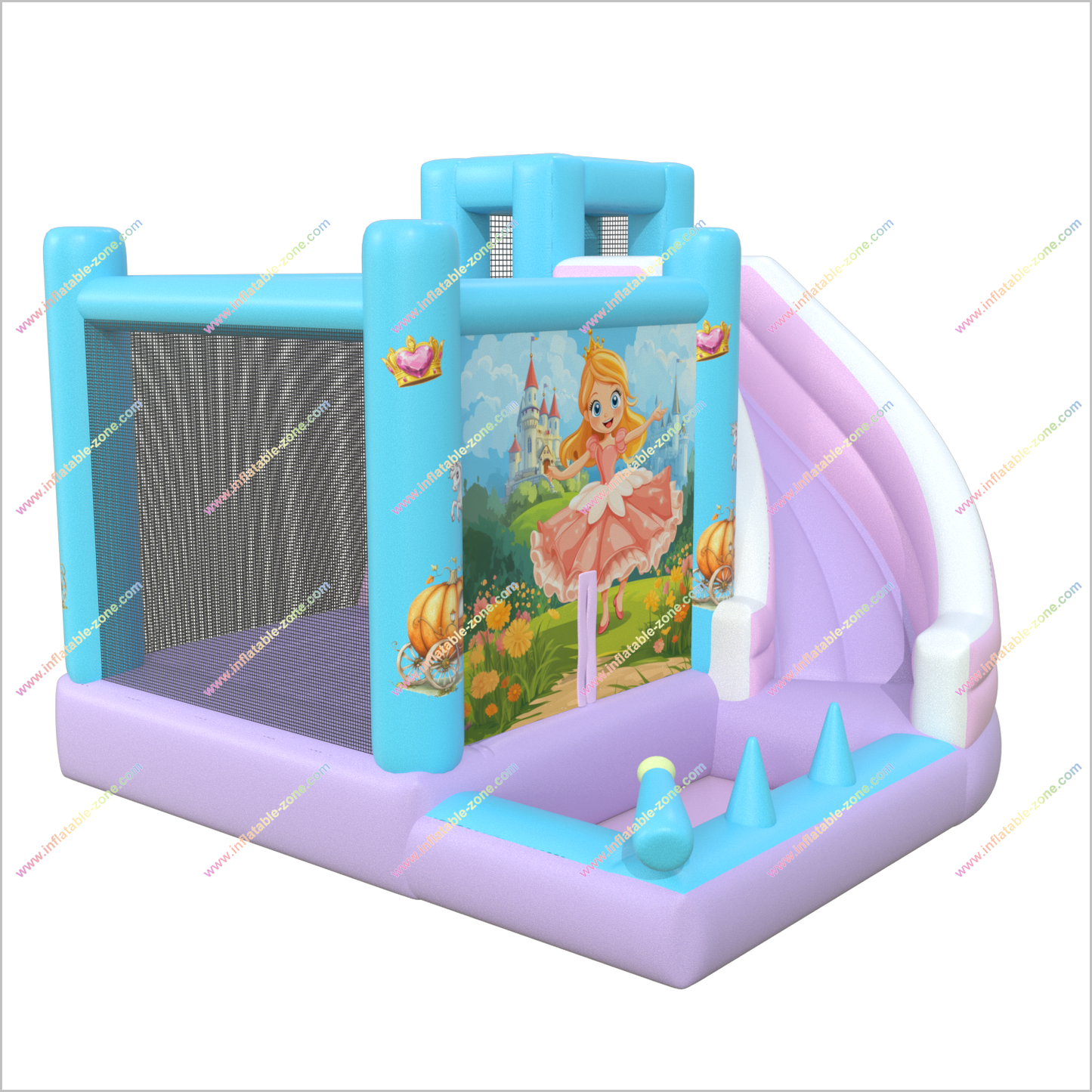 Princess-Themed Inflatable Bounce House And Water Slide Combo Magical Party Jumping Castle Slide Into Pool