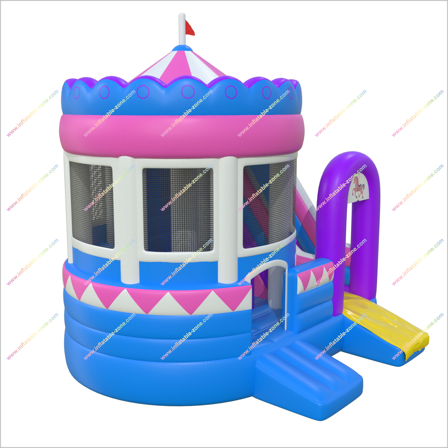 Inflatable Carousel Bounce House And Slide Combo Near Me Outdoor Inflatable Play Area Bouncy Castle Slide Sale